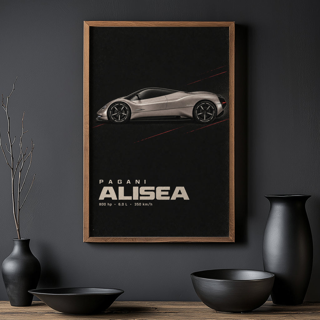 Vintage Pagani Alisea Print, Car Poster, Wall Art