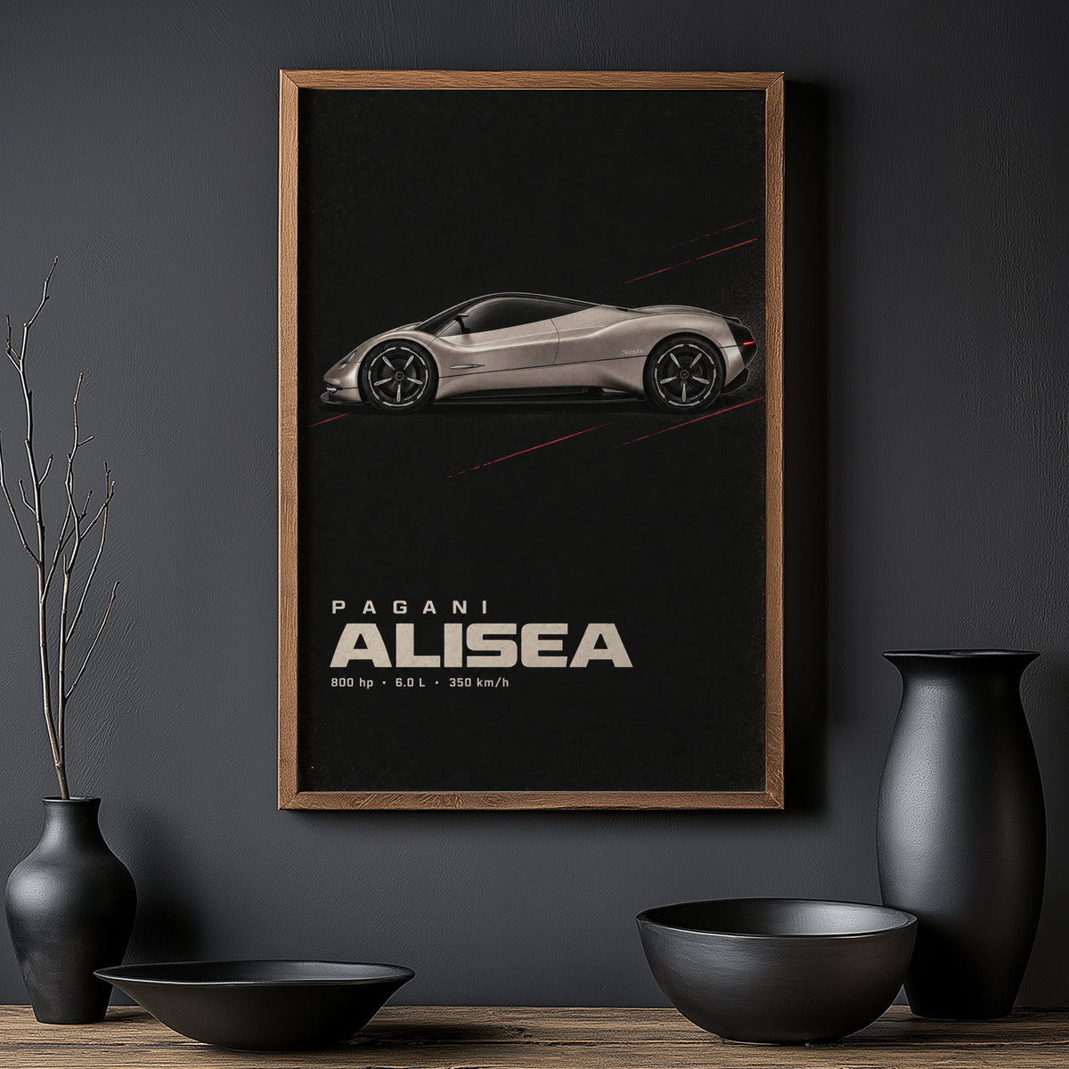 Vintage Pagani Alisea Print, Car Poster, Wall Art
