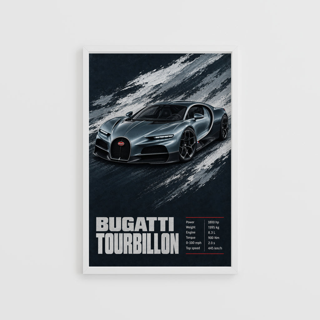 Vintage Bugatti Tourbillon Print, Supercar Wall Art