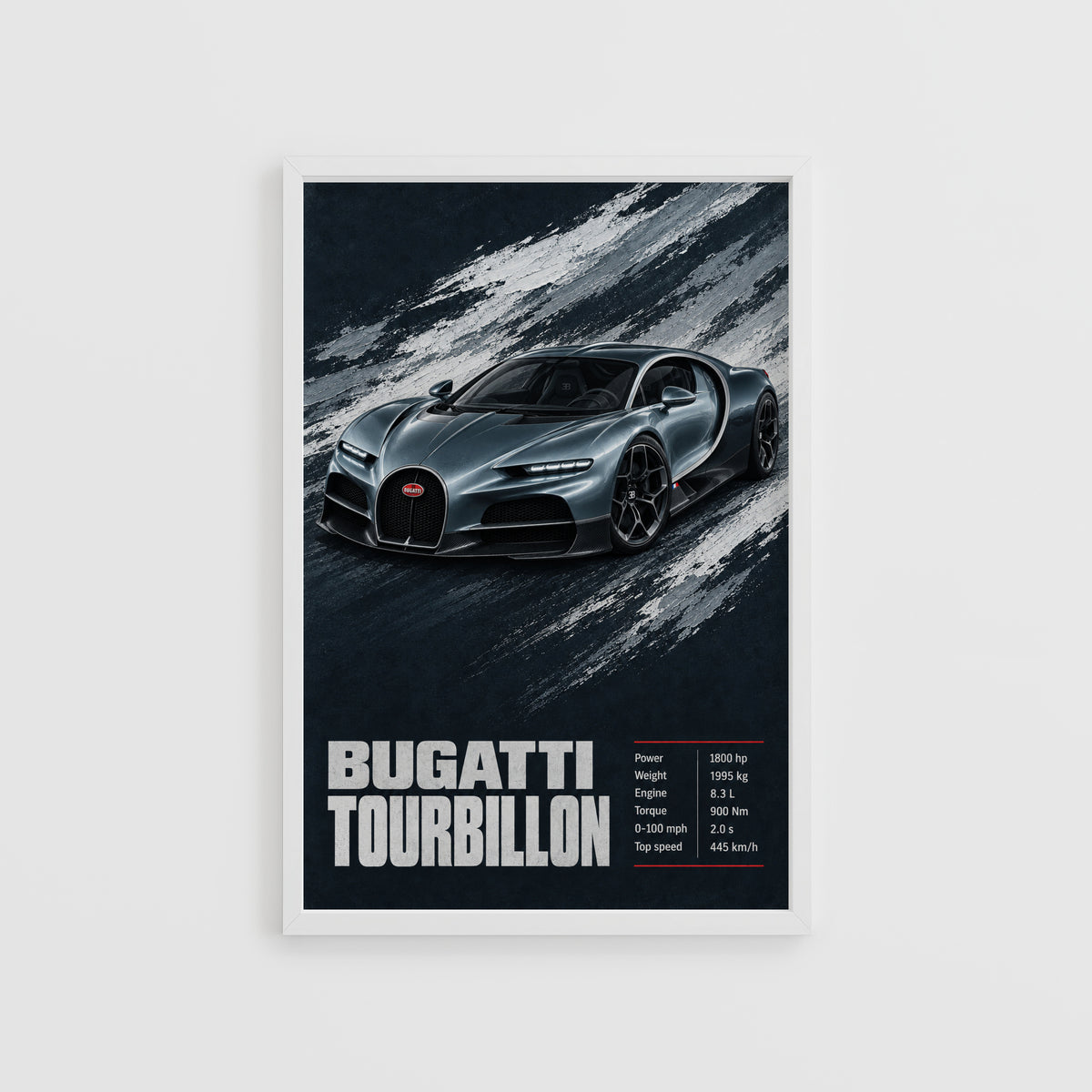 Vintage Bugatti Tourbillon Print, Supercar Wall Art