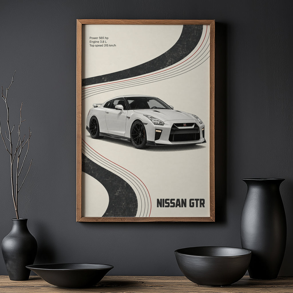 Vintage Nissan GTR Print, Car Wall Art