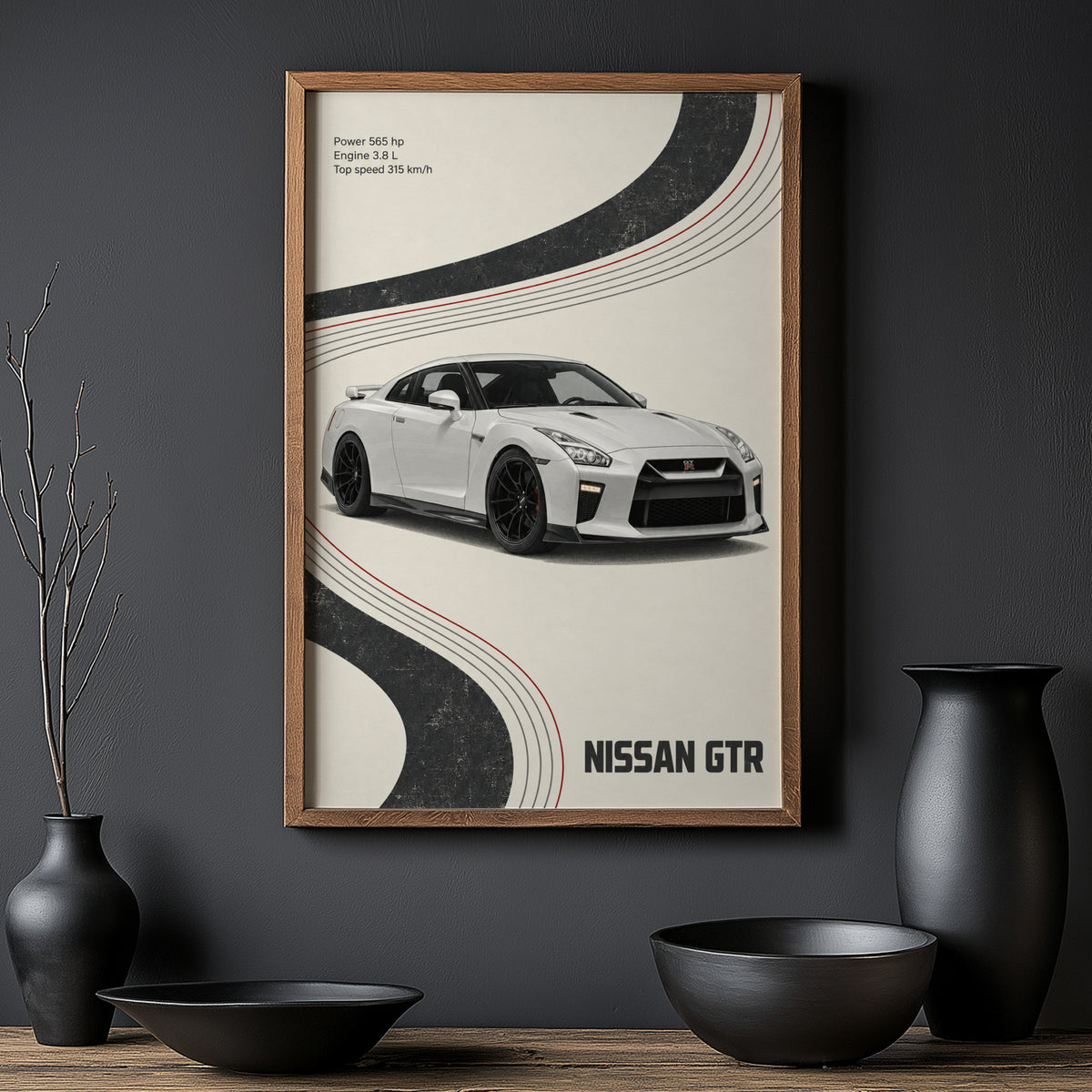 Vintage Nissan GTR Print, Car Wall Art