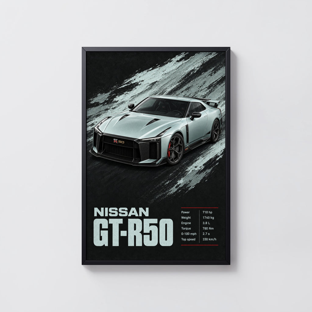 Vintage Nissan GT-R50 Print, Supercar Wall Art