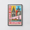Vintage Big Ben London Poster, Retro Comic Wall Art Print