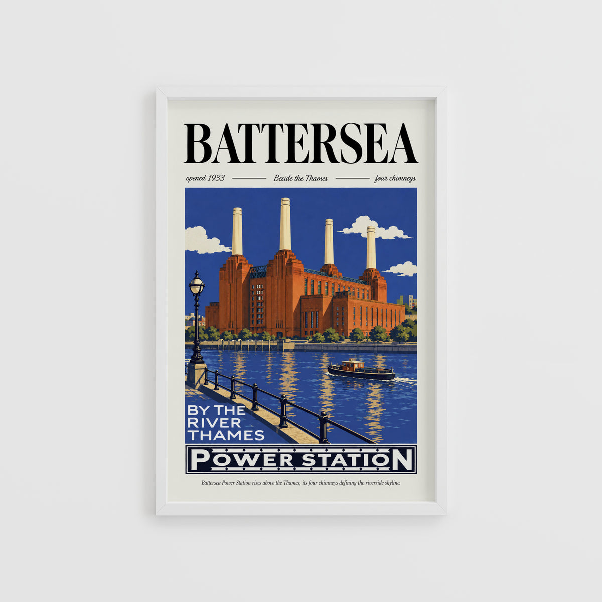 Vintage Battersea Power Station Poster, London Wall Art
