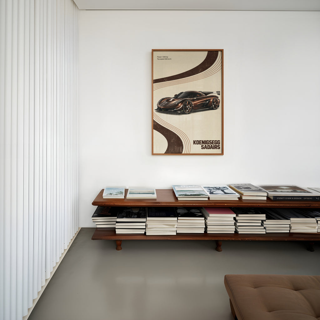 Vintage Koenigsegg Supercar Print, Car Wall Art