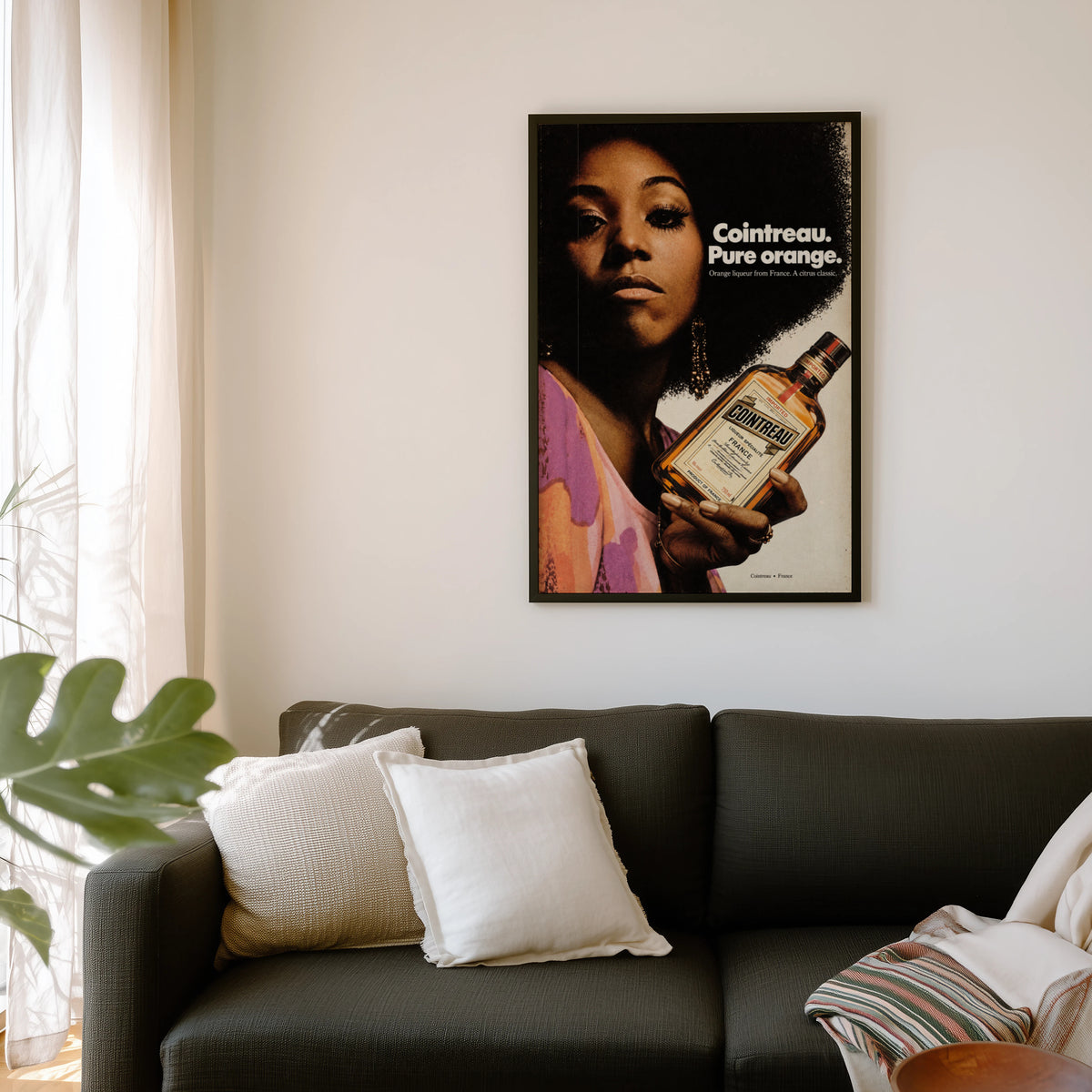 Vintage Cointreau Poster, 1970s Retro Wall Art, Bar Print