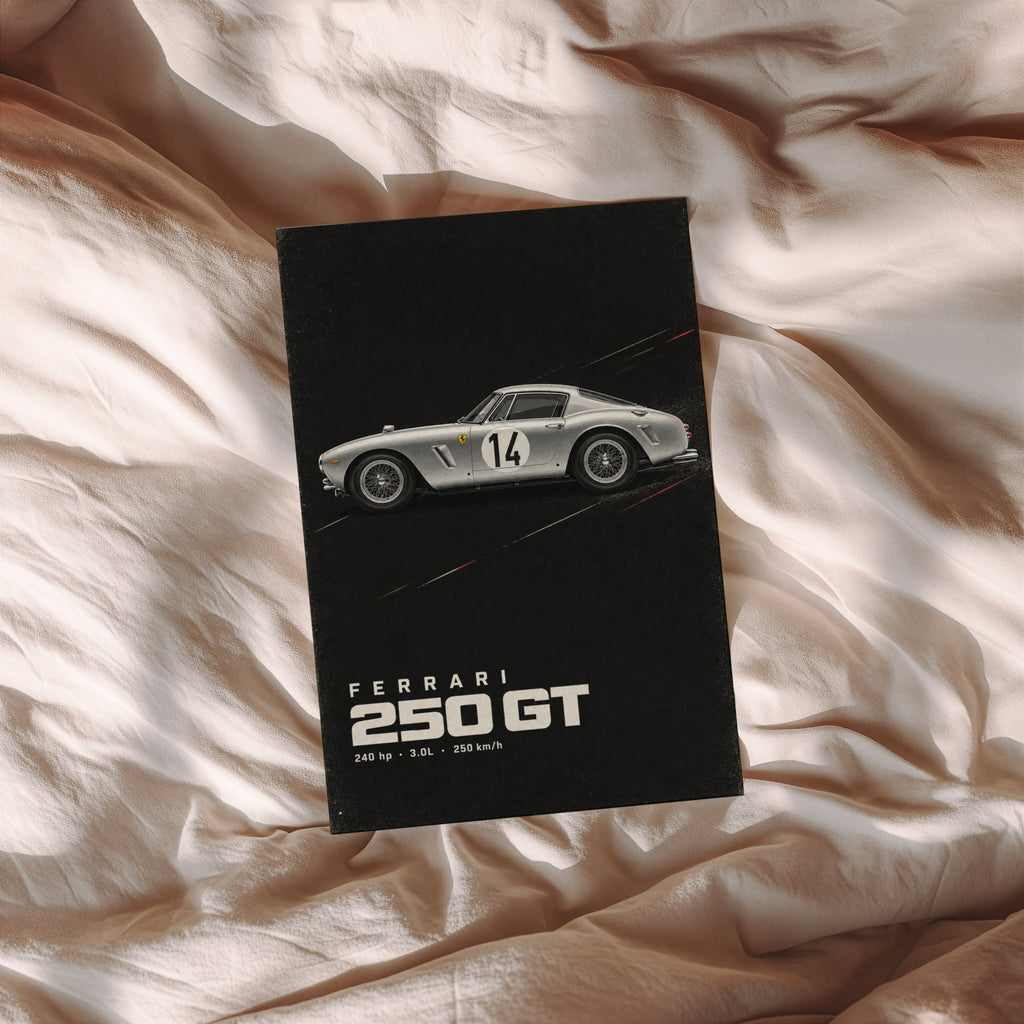 Vintage Ferrari 250 GT Print, Racing Car Poster