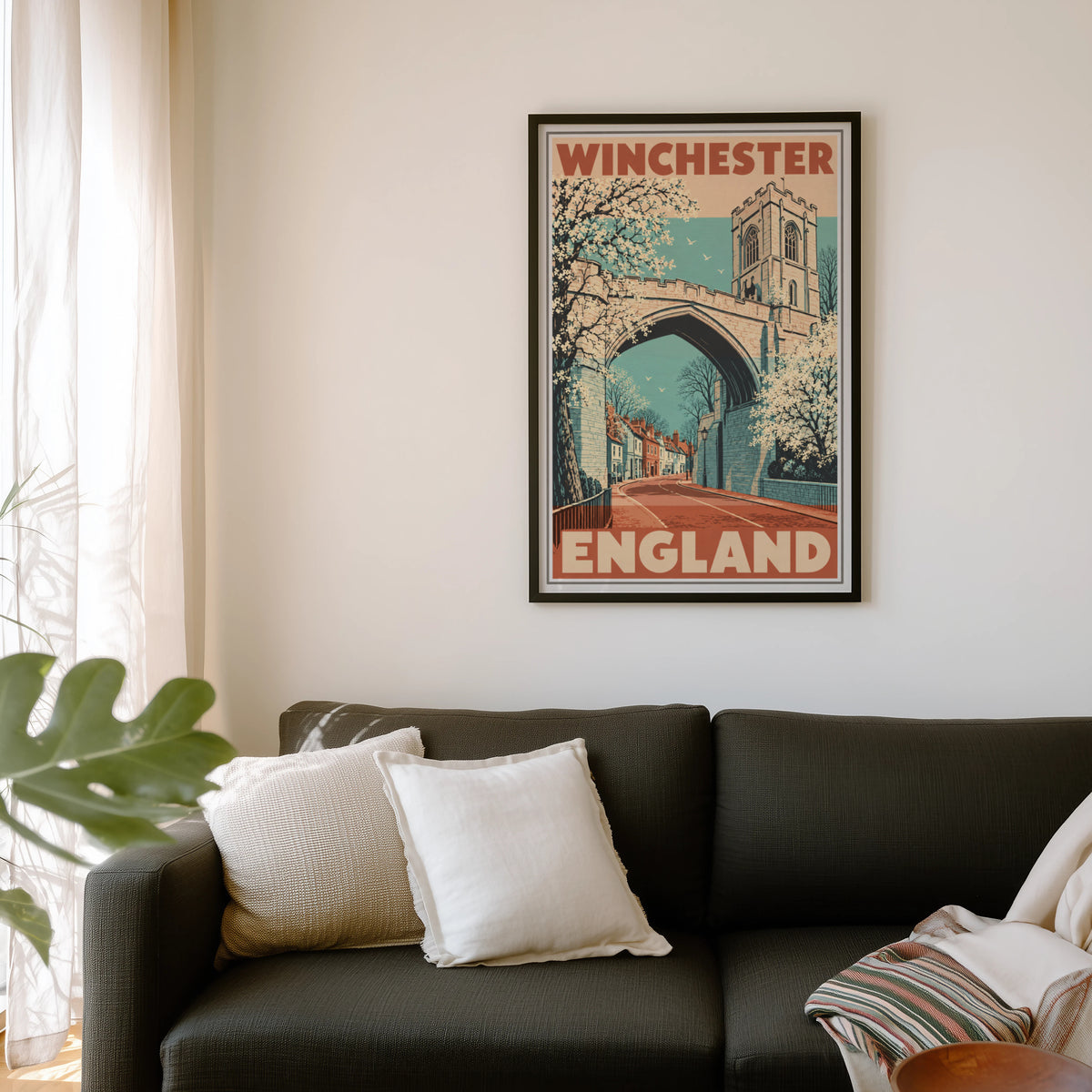 Vintage Winchester England Poster, Travel Wall Art, Print