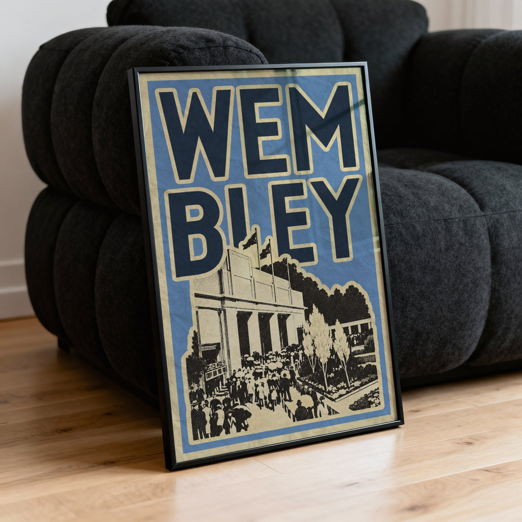 Vintage Wembley Poster, London Wall Art, England Print