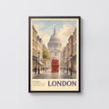 Vintage London Poster, St Paul's Cathedral Wall Art