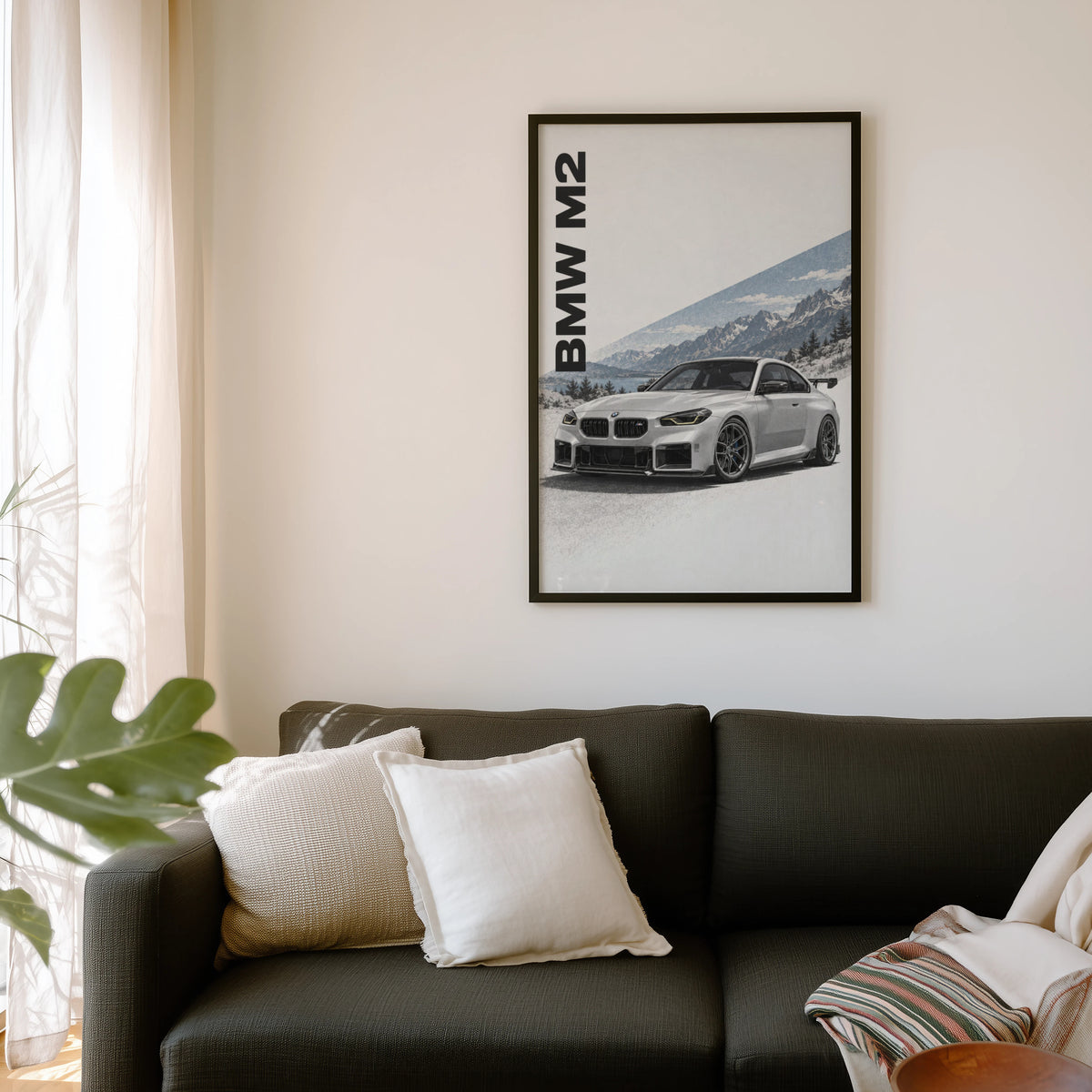 Vintage BMW M2 Print, Mountain Car Wall Art