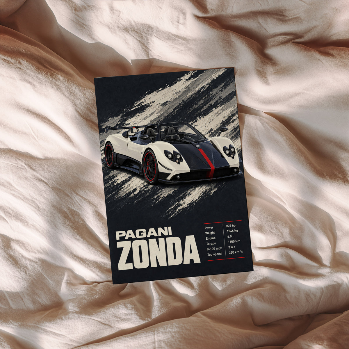 Vintage Pagani Zonda Print, Supercar Wall Art