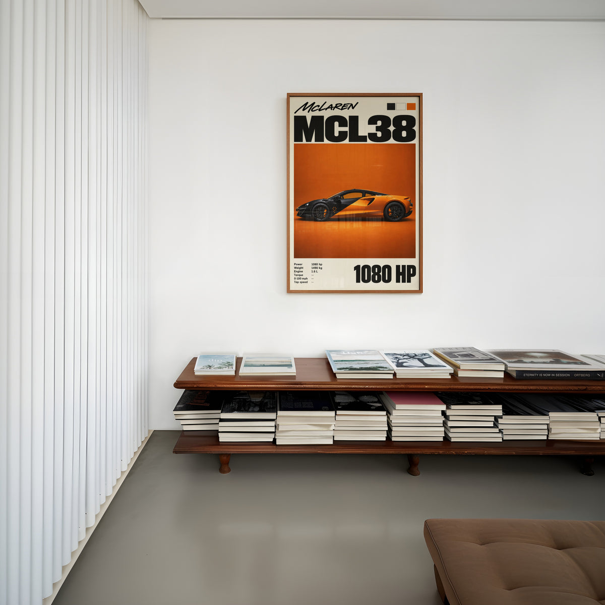 Vintage McLaren MCL38 Print, Supercar Wall Art