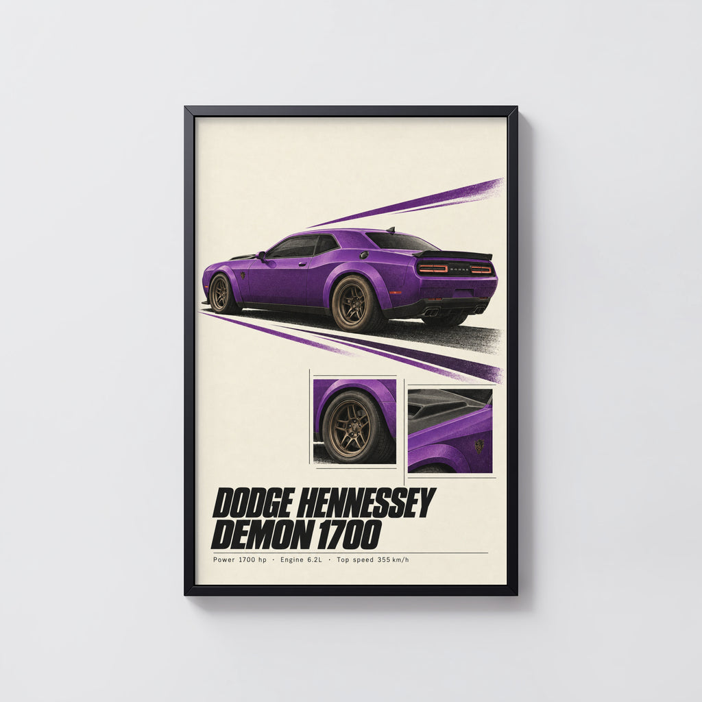 Vintage Dodge Demon Print, Poster, Muscle Car Wall Art