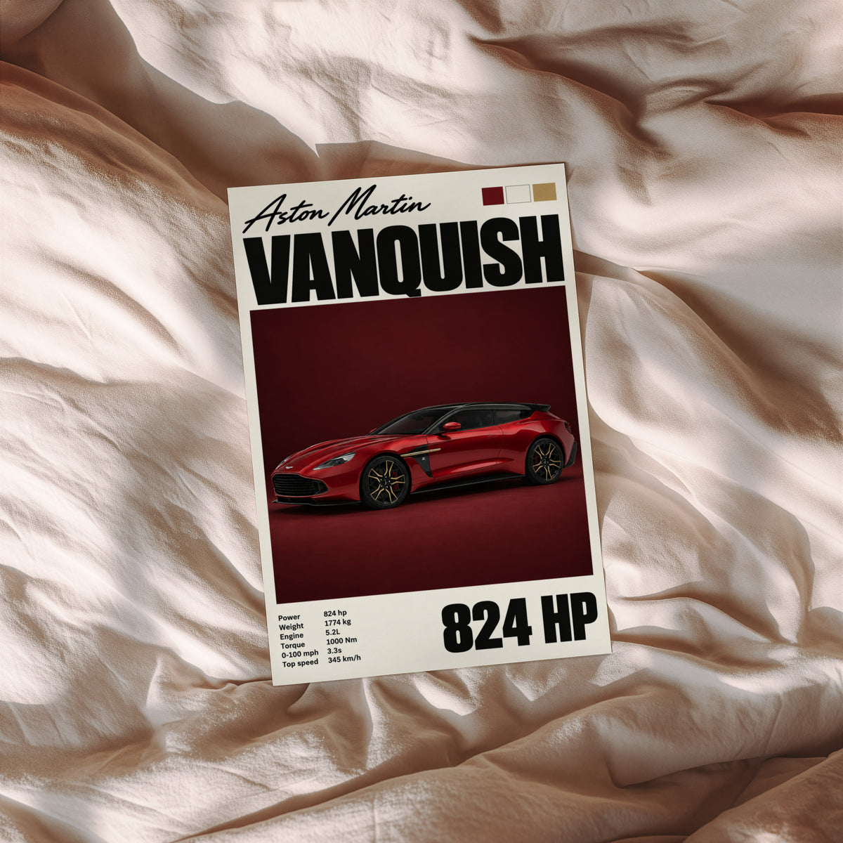 Vintage Aston Martin Vanquish Print, Car Wall Art