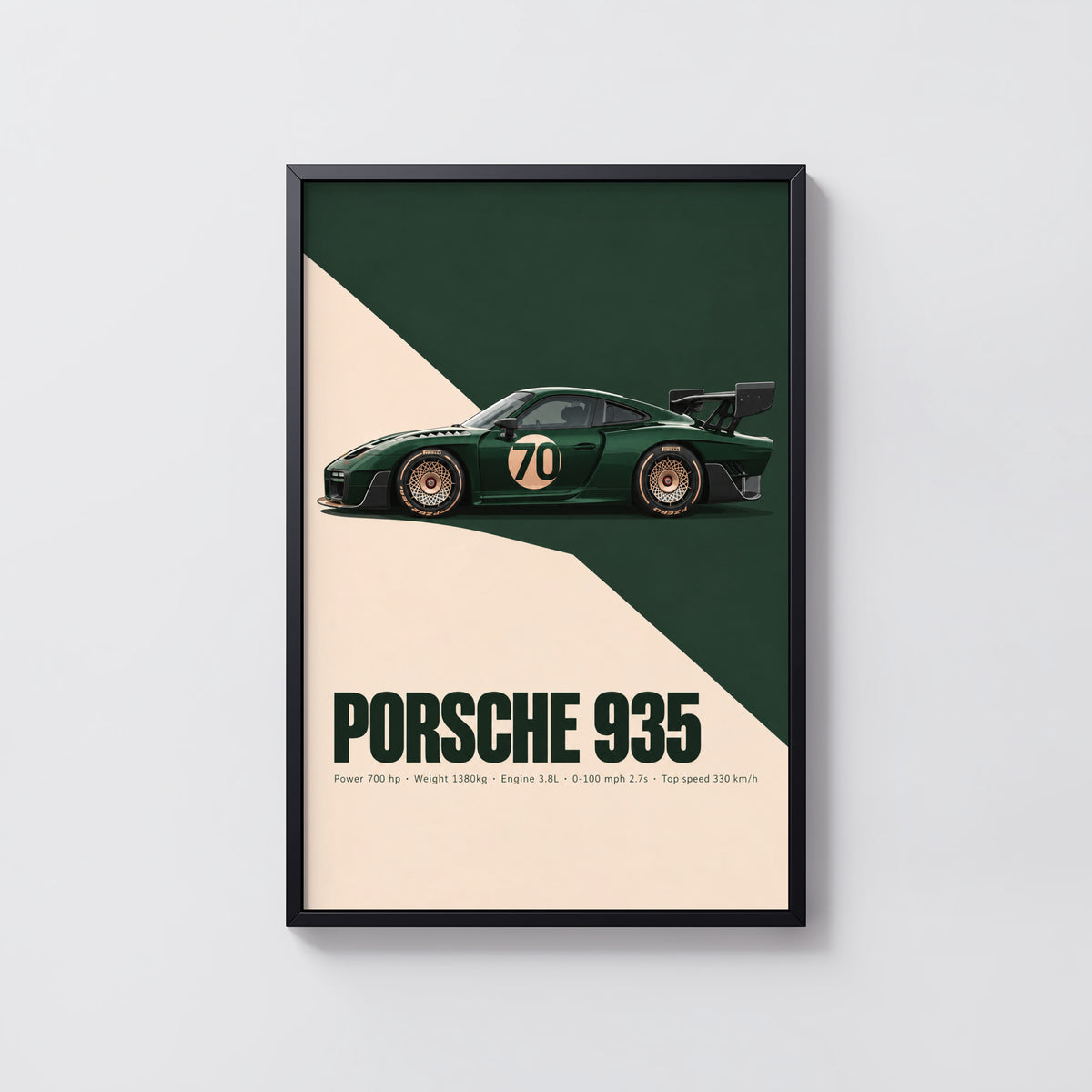 Vintage Porsche 935 Print, Racing Car Wall Art