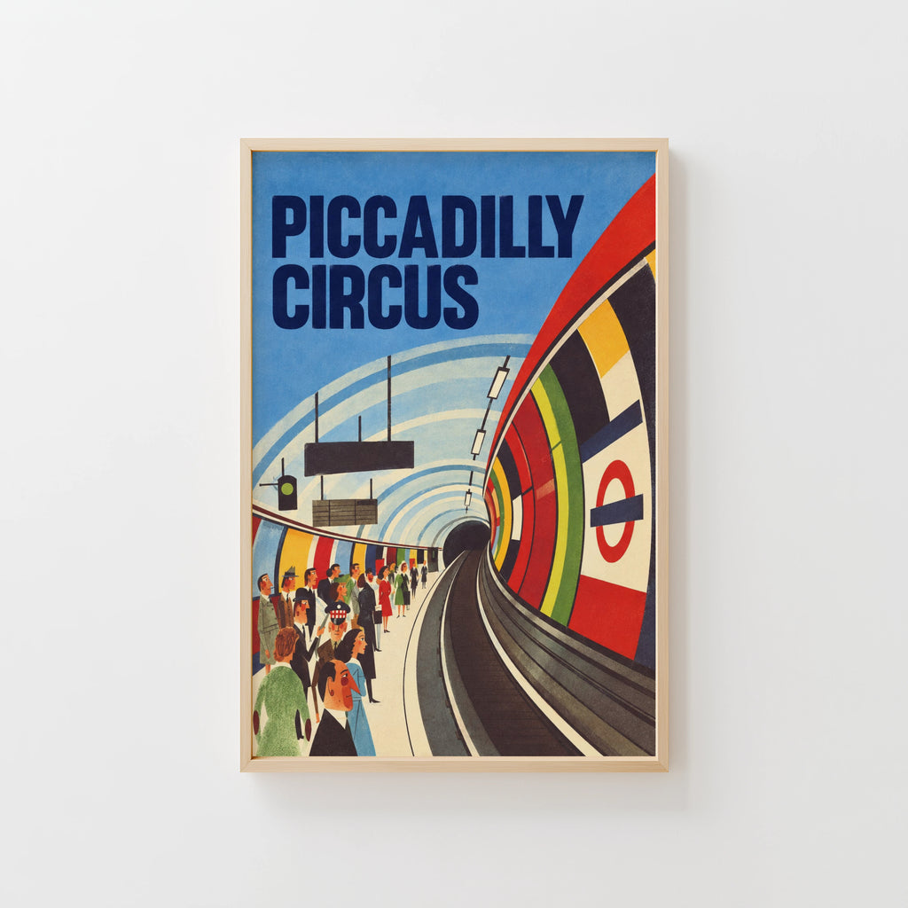 Vintage Piccadilly Circus Poster, London Underground Wall