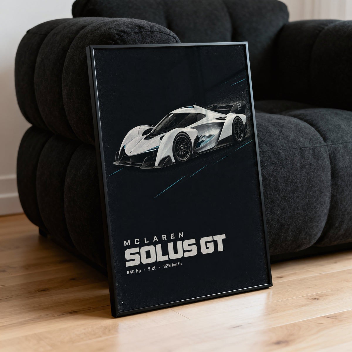 Vintage McLaren Solus GT Print, Supercar Wall Art