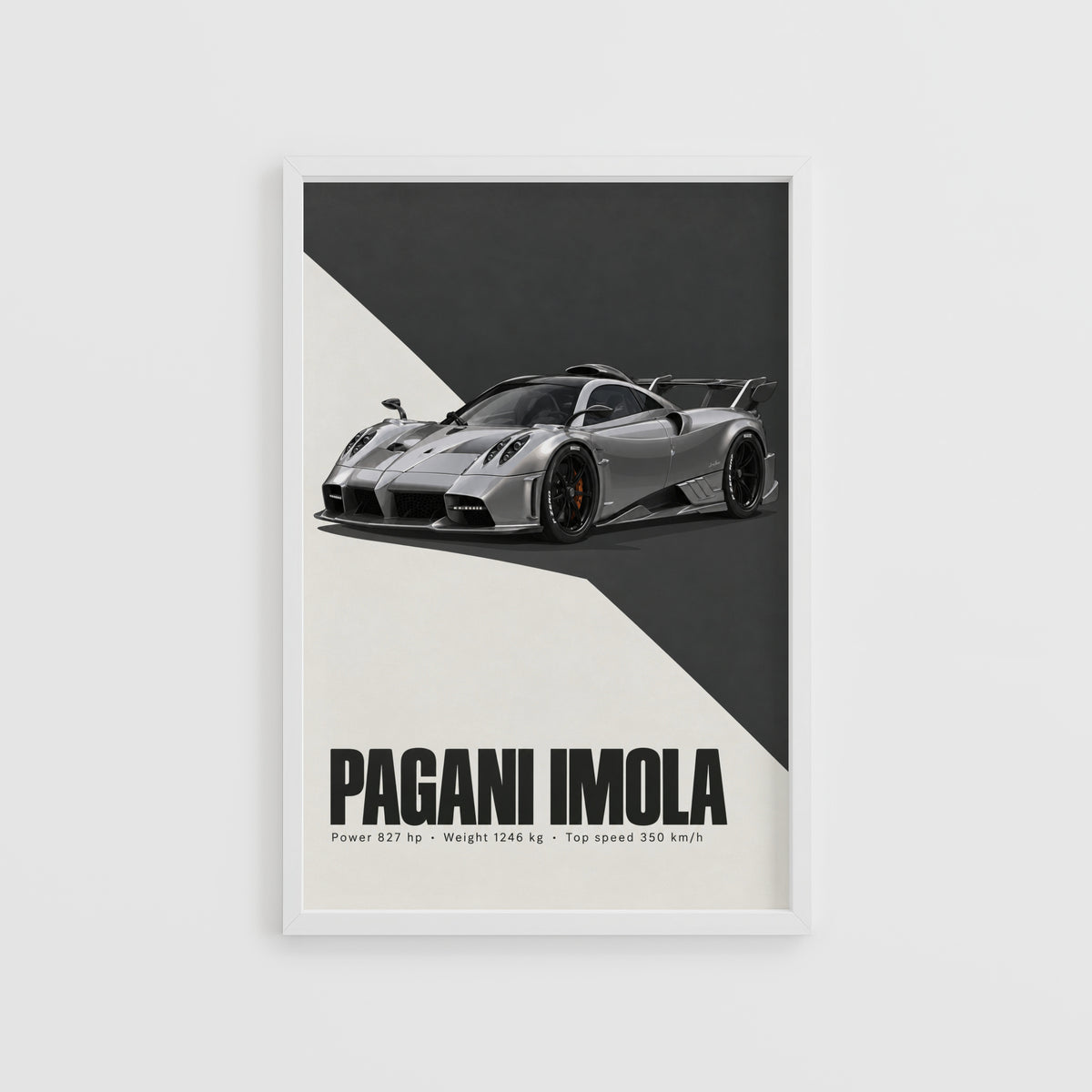 Vintage Pagani Imola Print, Supercar Wall Art