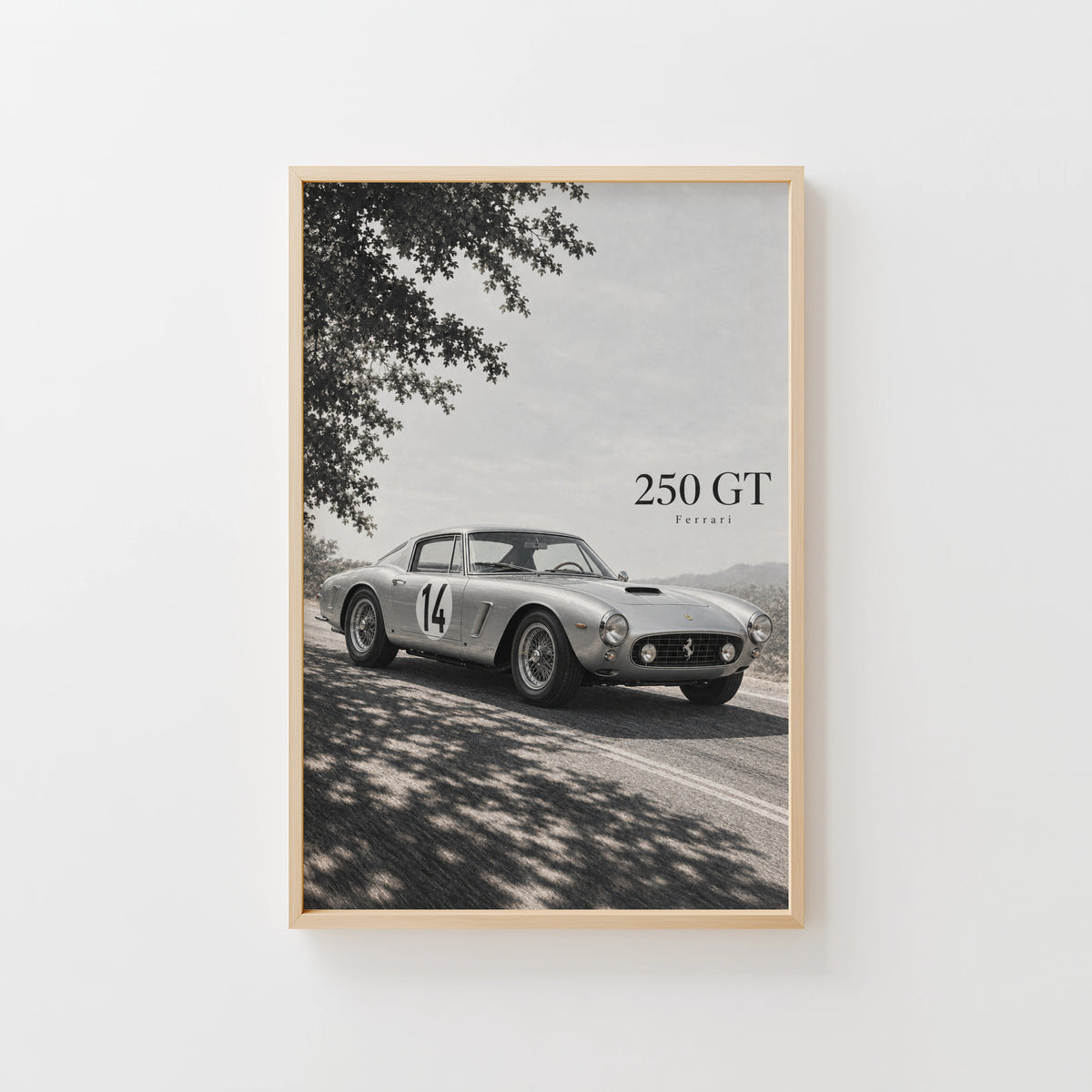 Vintage Ferrari 250 GT Print, Classic Car Poster