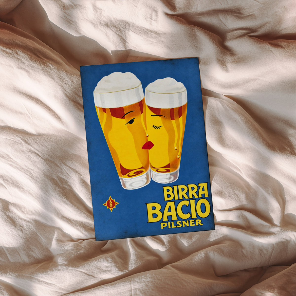 Vintage Birra Bacio Pilsner Beer Print Poster