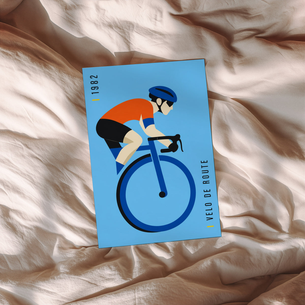 Vintage Cycling Poster, Road Cyclist Print, Wall Art