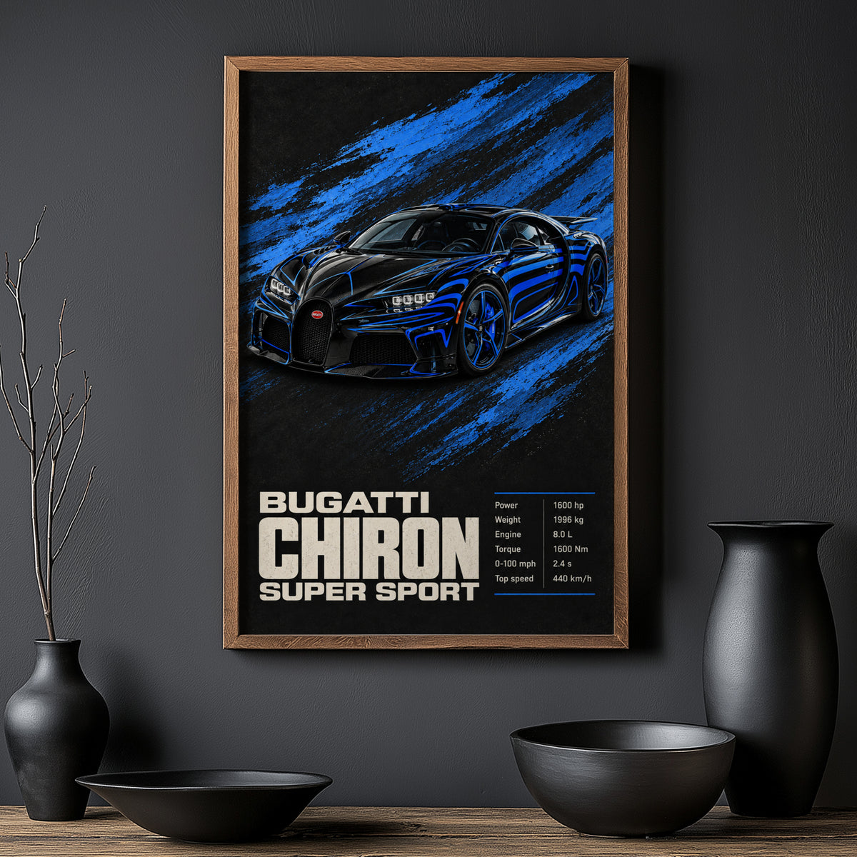 Vintage Bugatti Chiron Super Sport Print, Car Poster