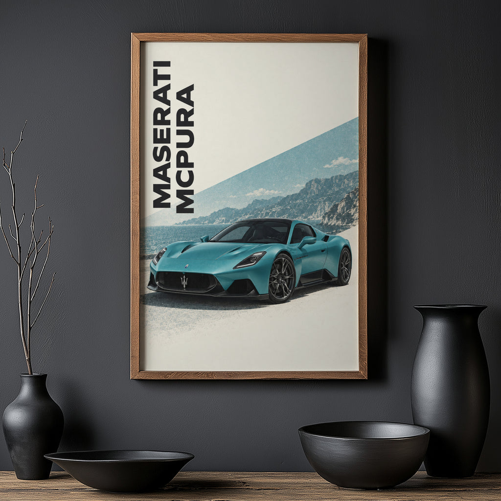 Vintage Maserati MCPura Print, Car Wall Art