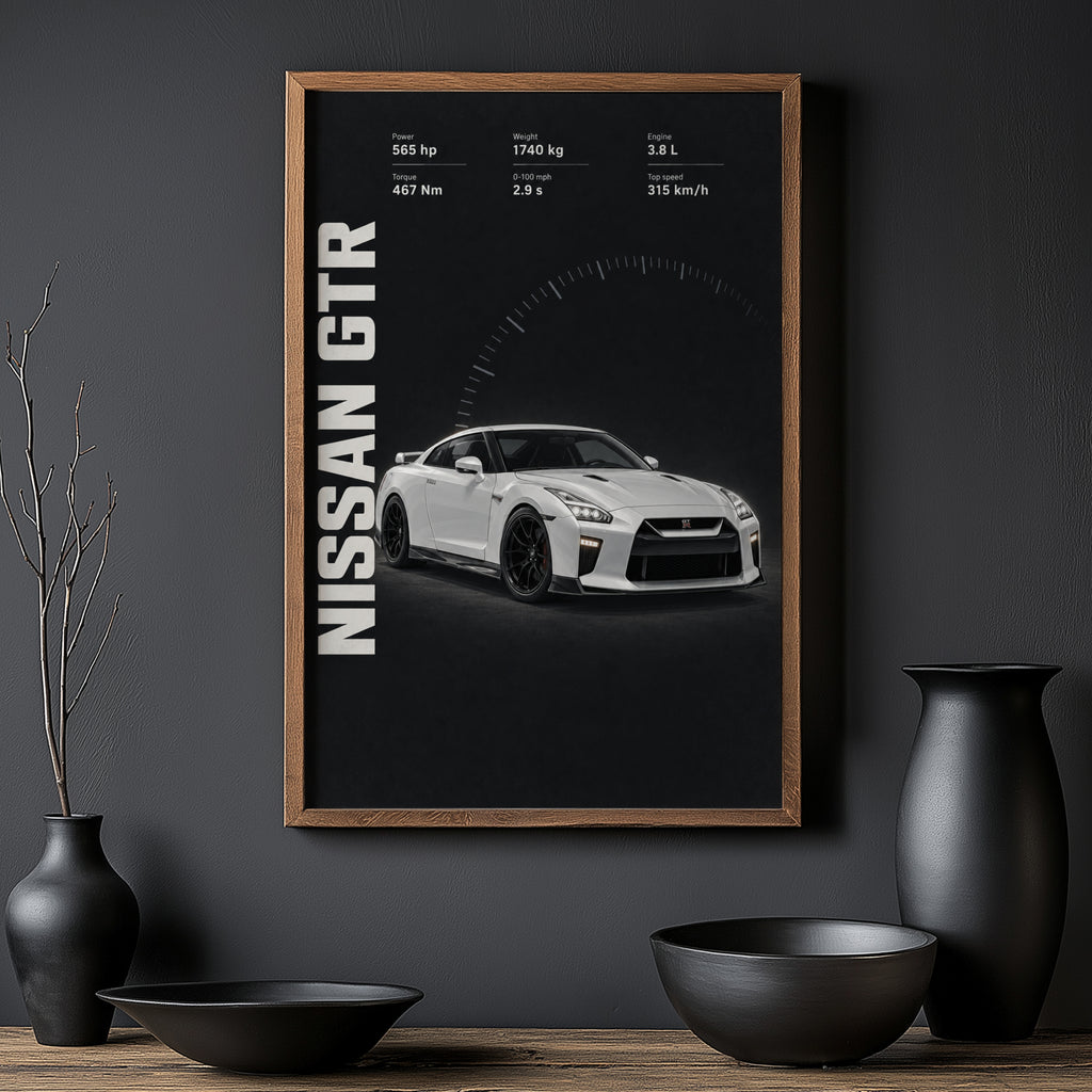 Vintage Nissan GTR Print, Car Wall Art