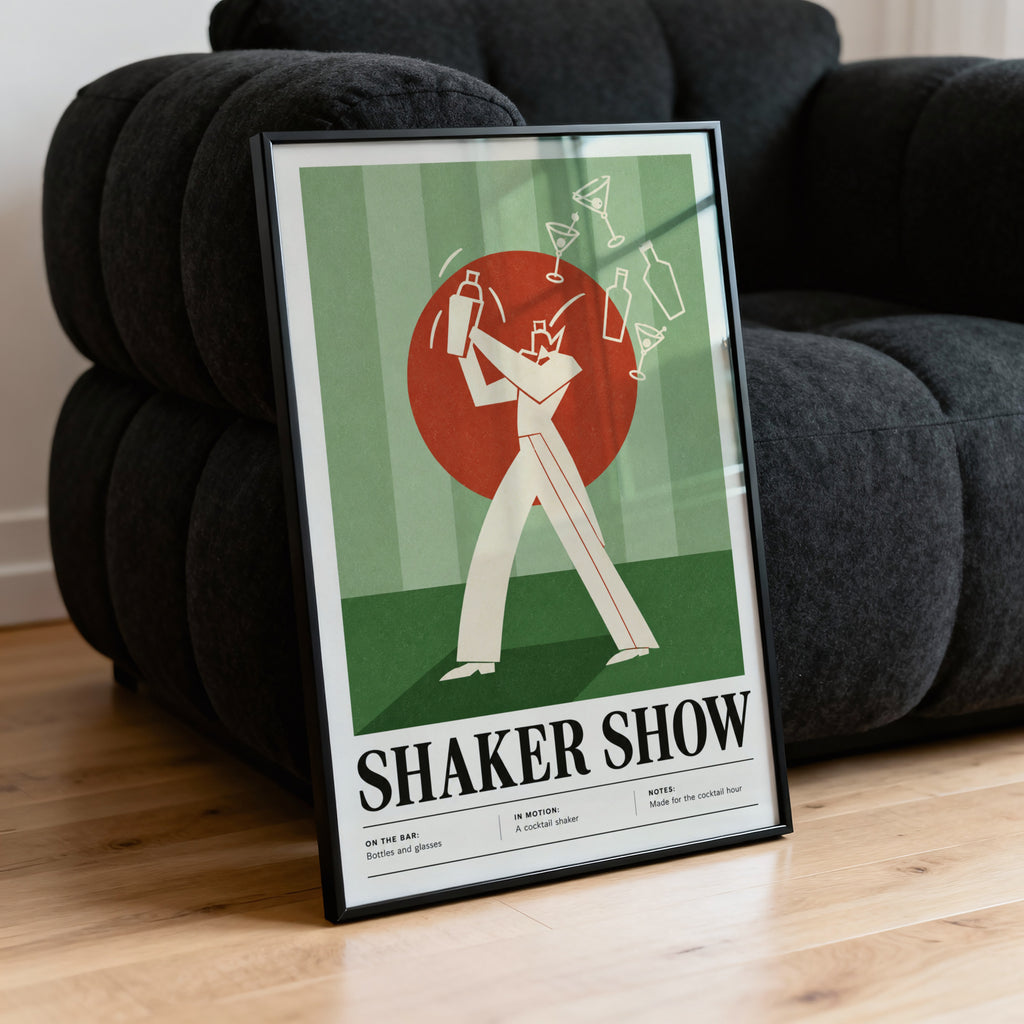 Vintage Cocktail Print Poster, Retro Bar Wall Art
