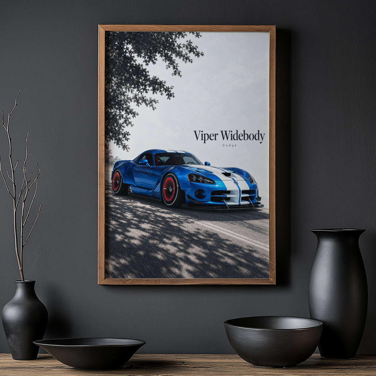 Vintage Dodge Viper Widebody Print, Car Wall Art