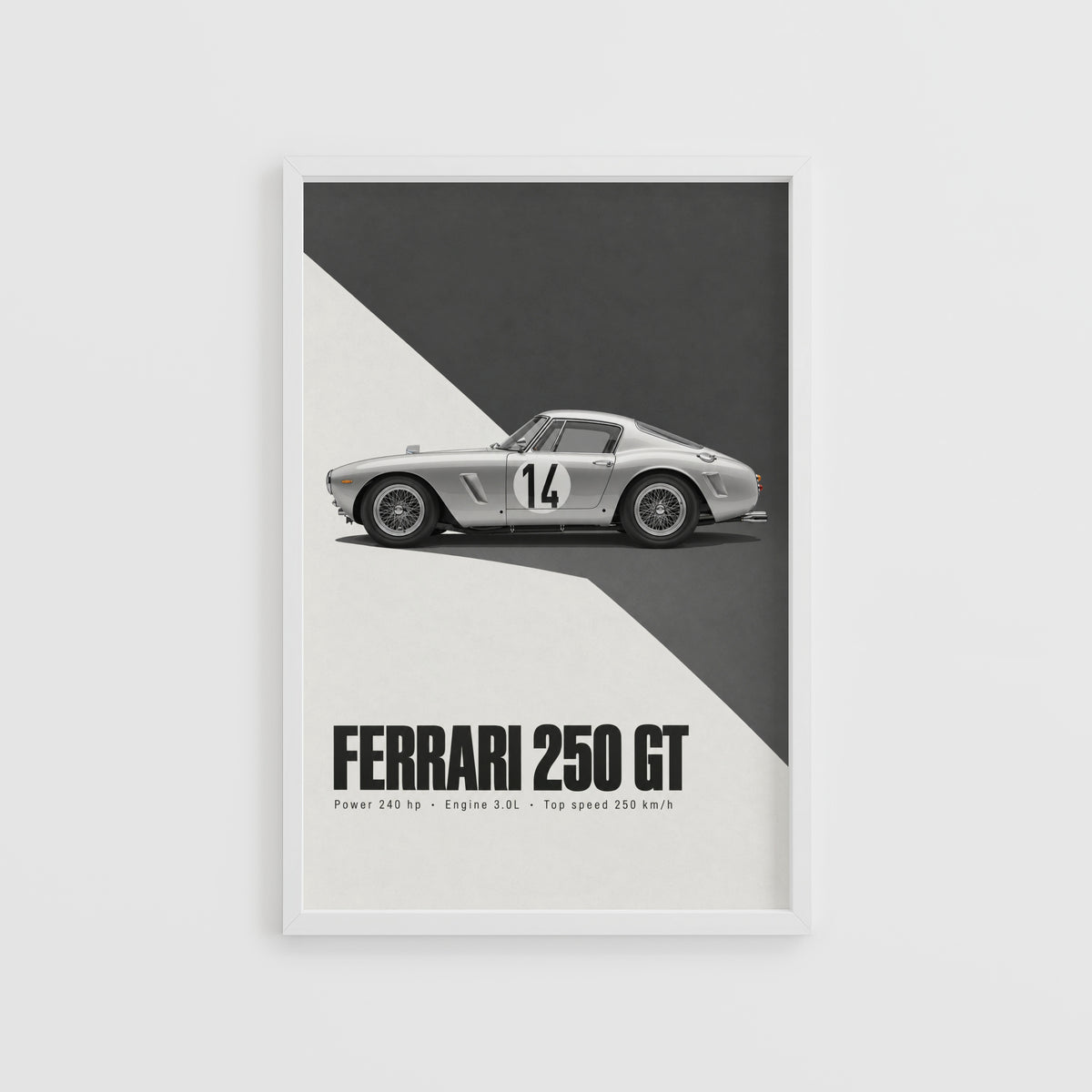 Vintage Ferrari 250 GT Print, Car Poster, Wall Art