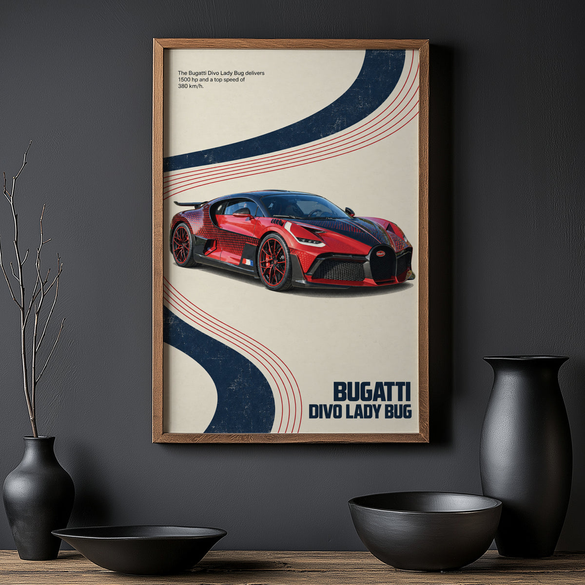 Vintage Bugatti Divo Print, Car Wall Art