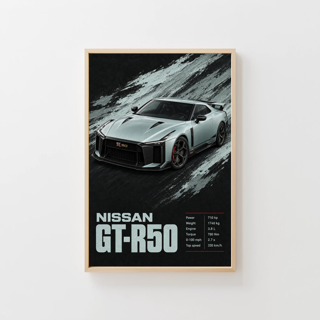 Vintage Nissan GT-R50 Print, Supercar Wall Art