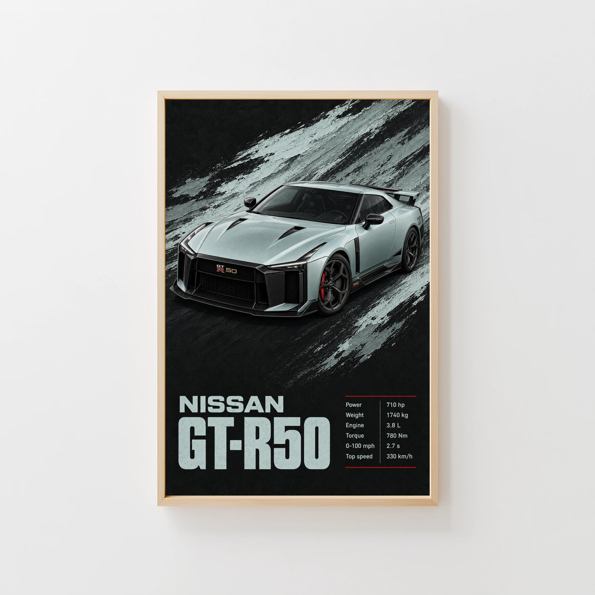 Vintage Nissan GT-R50 Print, Supercar Wall Art