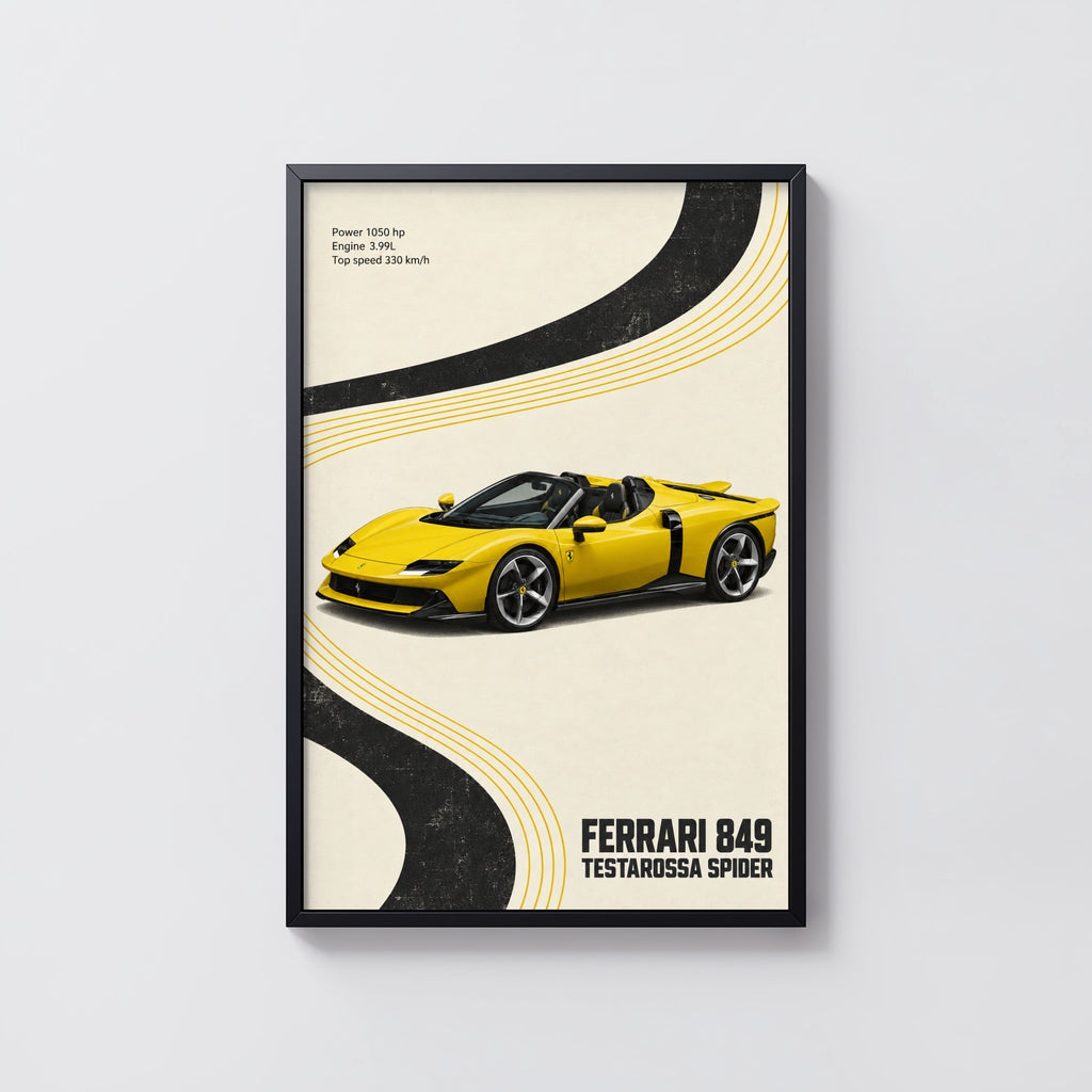 Vintage Ferrari Testarossa Spider Print, Car Art