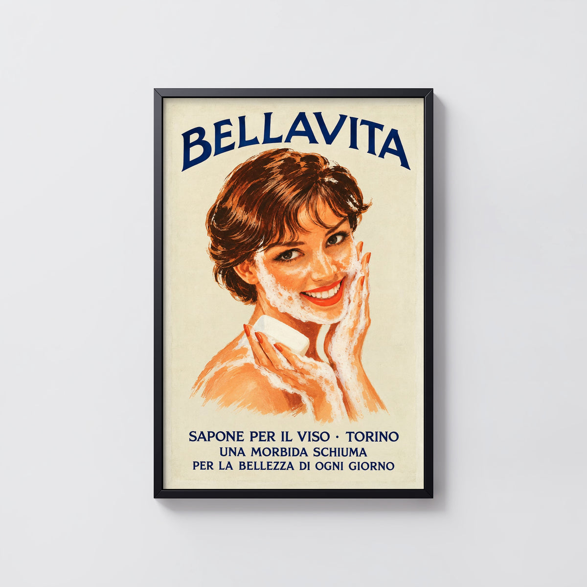 Vintage Italian Soap Advert Poster, Retro Wall Art