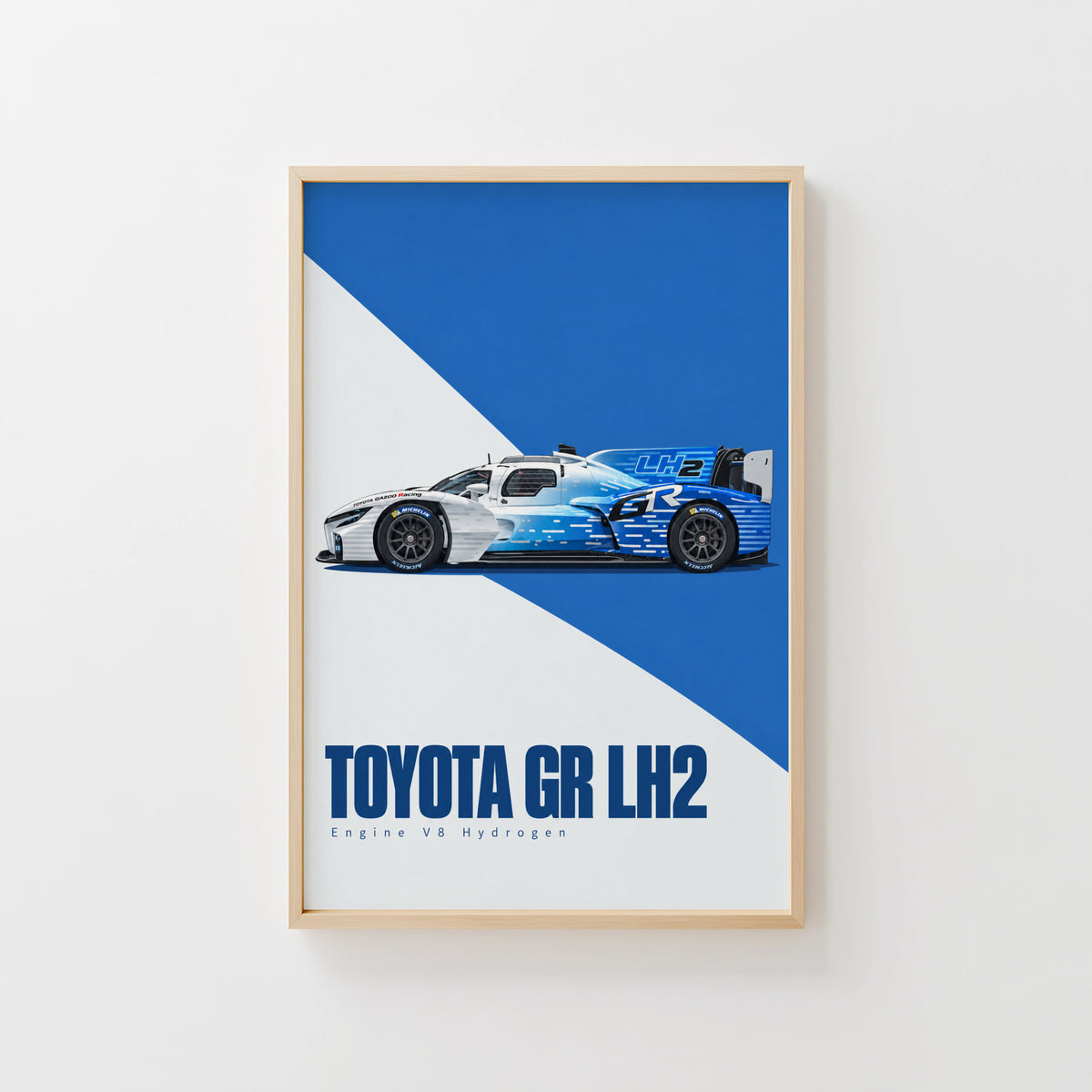 Vintage Toyota GR LH2 Print, Hydrogen Race Car
