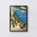 Vintage Lake Como Italy Poster, Villa Garden Wall Art, Print