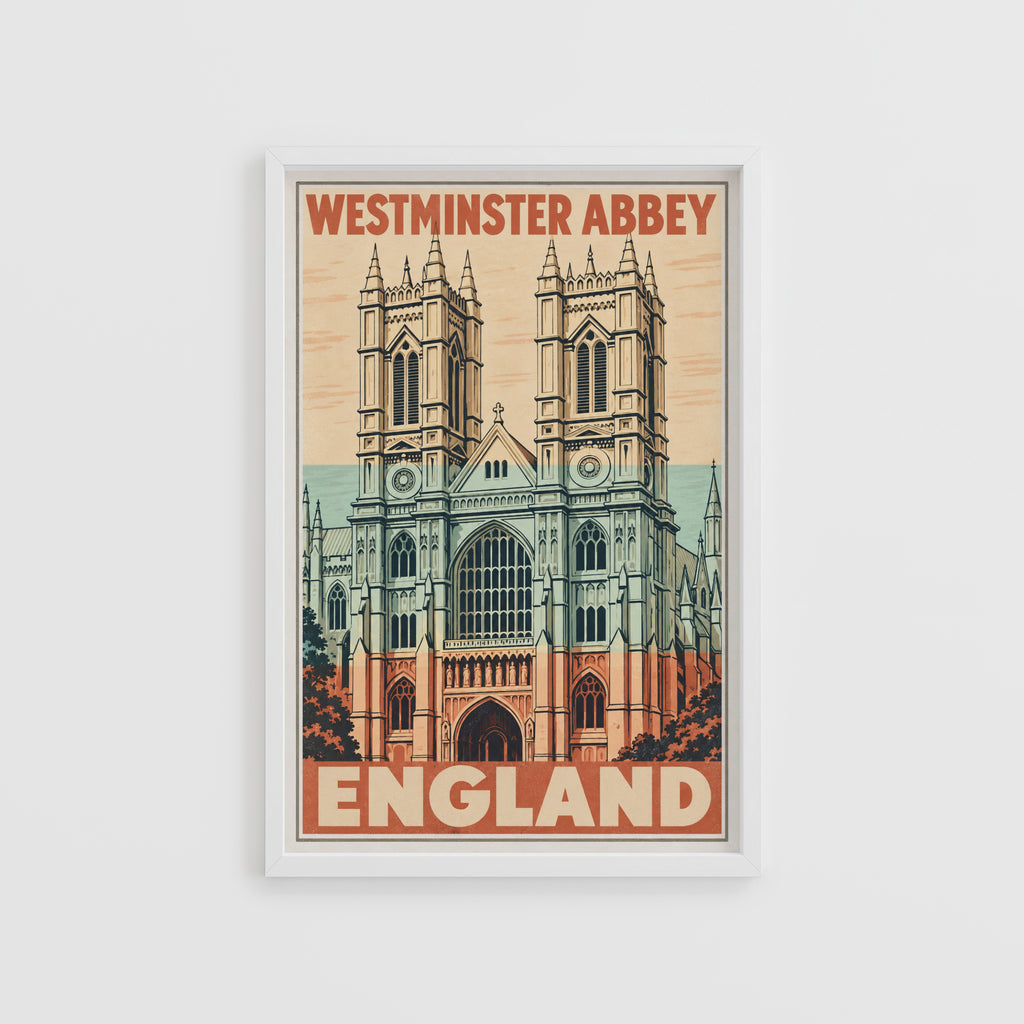 Vintage Westminster Abbey Poster, London Wall Art, Print