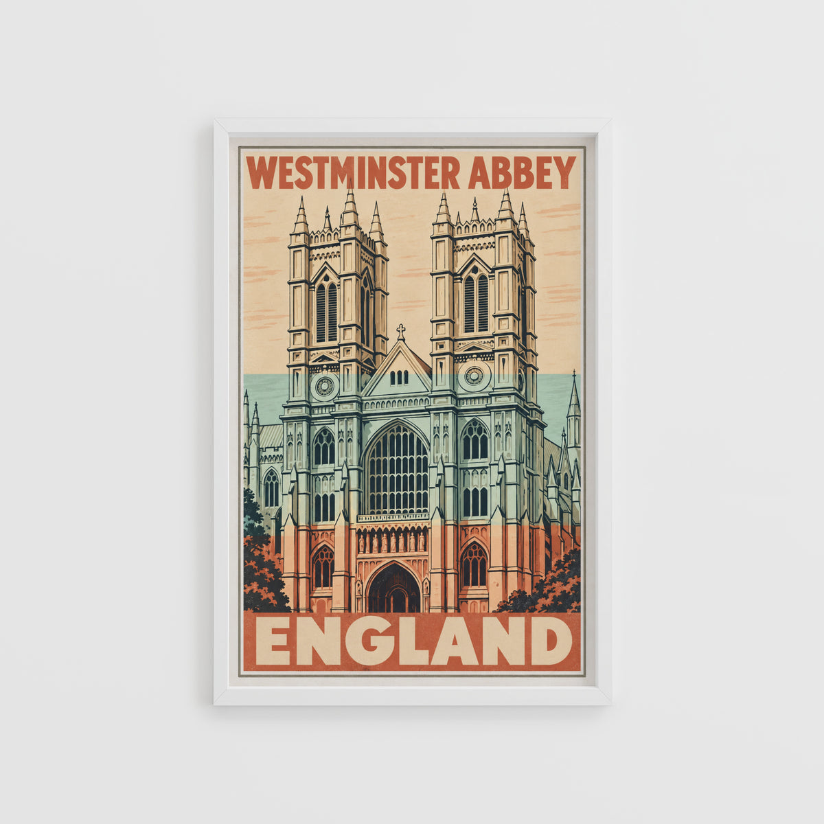 Vintage Westminster Abbey Poster, London Wall Art, Print