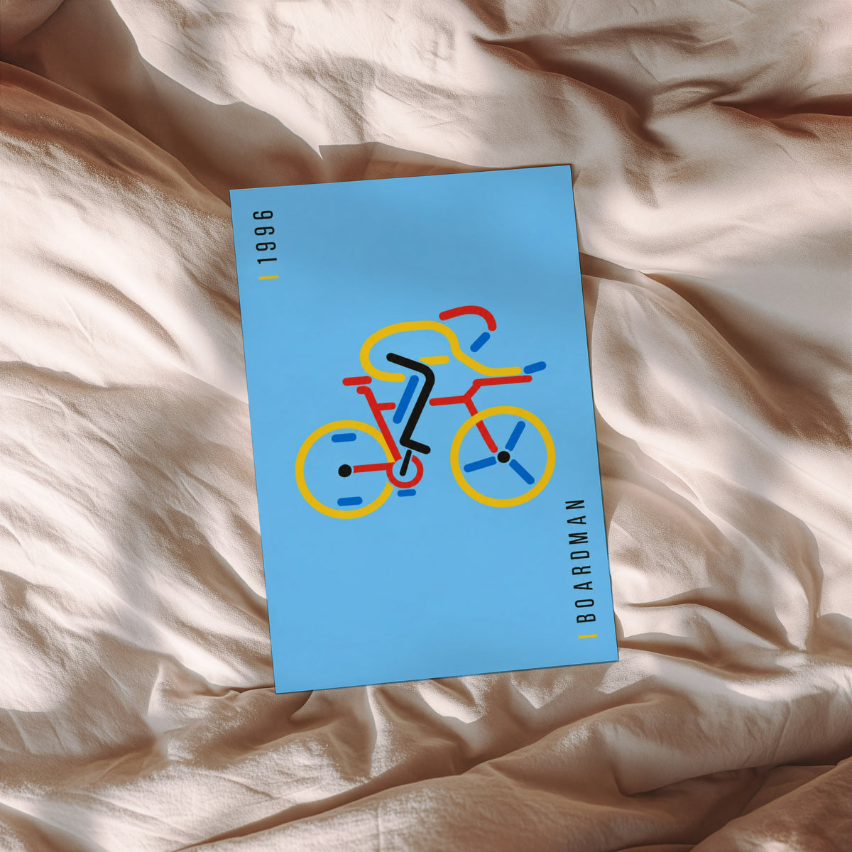 Vintage Cyclist Poster, Retro Bike Wall Art, 1996 Print