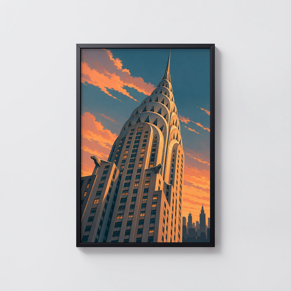 Vintage Chrysler Building Poster, Art Deco Wall Art