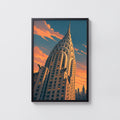 Vintage Chrysler Building Poster, Art Deco Wall Art