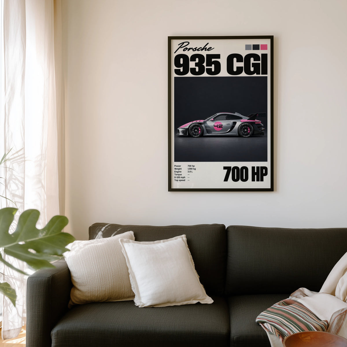 Vintage Print, Porsche 935 Racing Car Wall Art