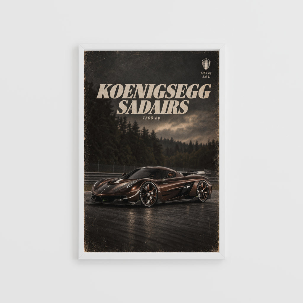 Vintage Koenigsegg Sadairs Hypercar Print