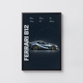 Vintage Ferrari 812 Print, Supercar Wall Art