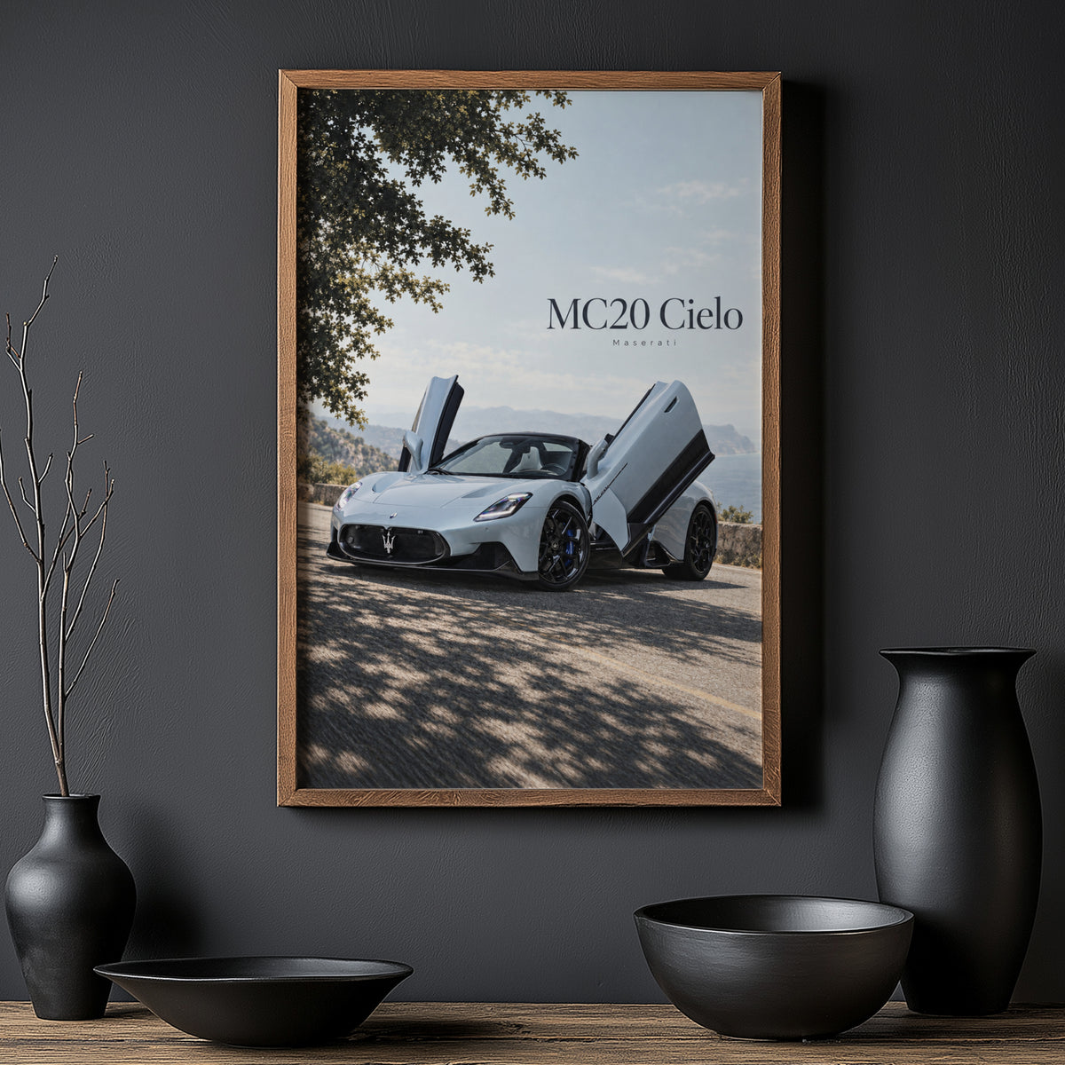 Vintage Maserati MC20 Cielo Print, Supercar Wall Art