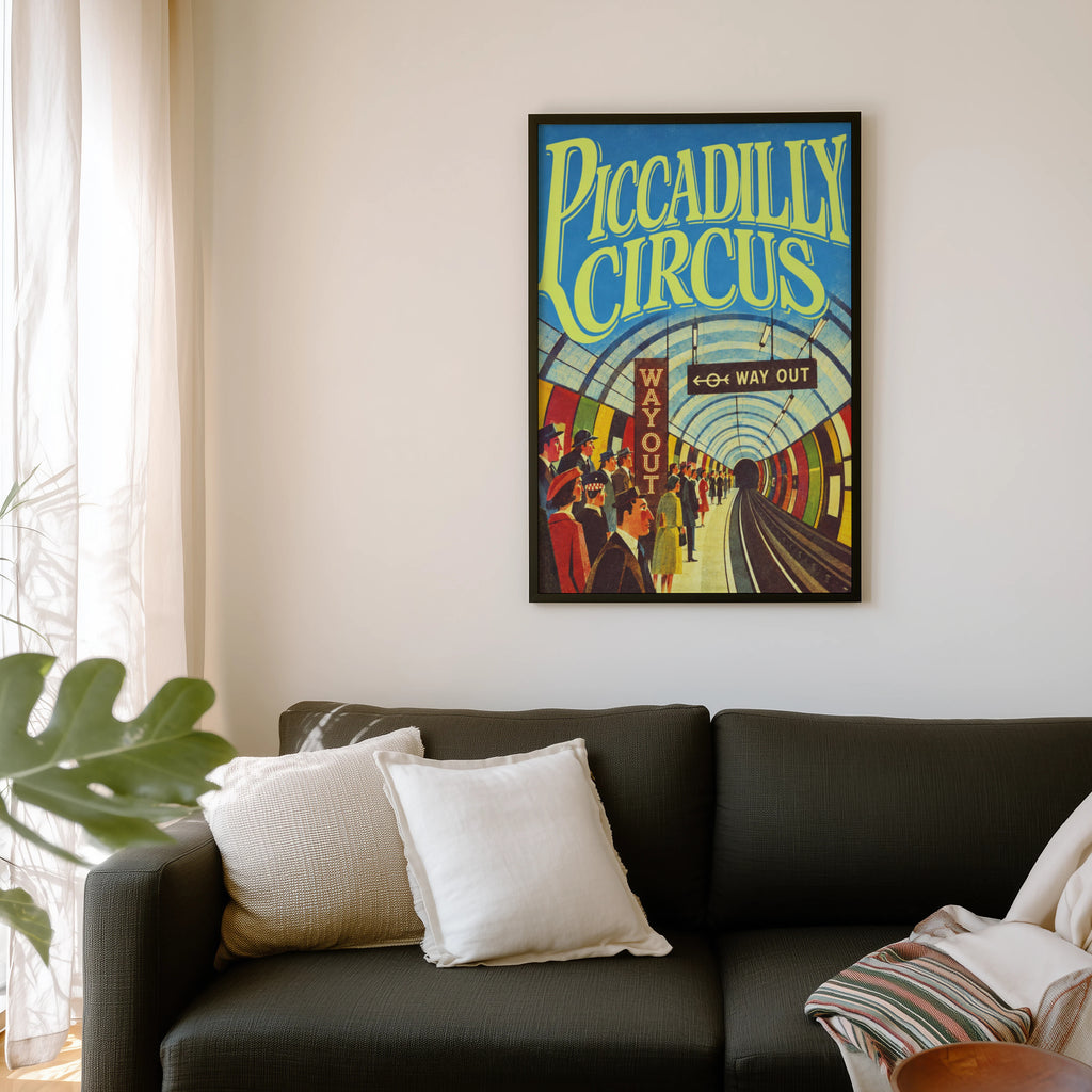 Vintage Piccadilly Circus Poster, London Underground Print